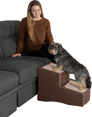 Pet Gear Easy Step II Extra Wide Pet Stairs, 2 Step for Dogs/Cats up to 200 pounds, Removable/Washable Carpet, Easy Assembly (No Tools Required), Camel in Kuwait