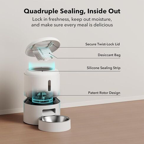 Petlibro Automatic Cat Resered ، 5G WiFi Automatic Pet Feeder مع الحفاظ على النضارة ، مغذيات القطط الموقوفة 3L للطعام الجاف ، ما يصل إلى 48 جزءًا من 10 وجبات في اليوم ، مغذية Pet Granary للقط/الكلب ، أبيض in Kuwait