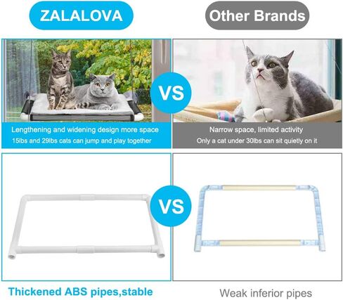 Cat Window Perch, Cat Hammock Window Seat w/Free Fleece Blanket 2025 Latest Screw Suction Cups Extra Large Sturdy Cat Bed Cat Resting Seat Hold Two Large Cats White Indoors (One Extra Suction Cup in Saudi Arabia