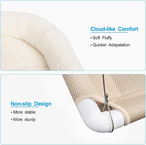 نافذة سرير القطط ، جثم نافذة النافذة النافذة ، أرفف القطط الأمان ، مقعد القطط المنقذ للقطط الكبيرة (مجموعة متميزة بيج) in Kuwait