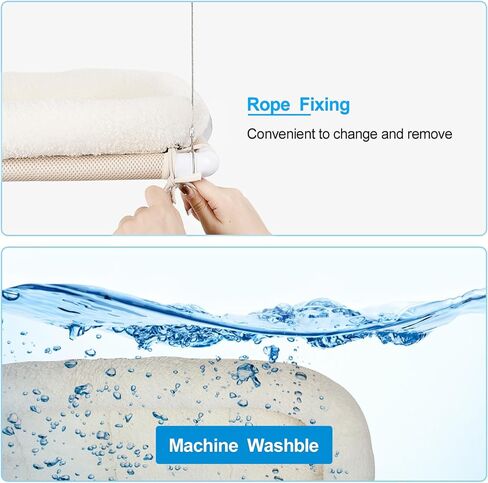 نافذة سرير القطط ، جثم نافذة النافذة النافذة ، أرفف القطط الأمان ، مقعد القطط المنقذ للقطط الكبيرة (مجموعة متميزة بيج) in Kuwait