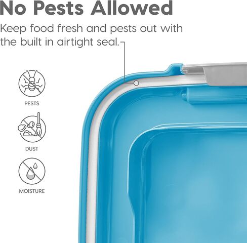 حاوية تخزين الغذاء من القزحية الأمريكية مع عجلات ، تصل إلى 30 رطلاً و 11 رطلاً ، مغرفة ثنائية الكأس ، حاوية تخزين للأغذية الرطبة ، قابلة للتكديس ، محمولة ، رمادية in Kuwait