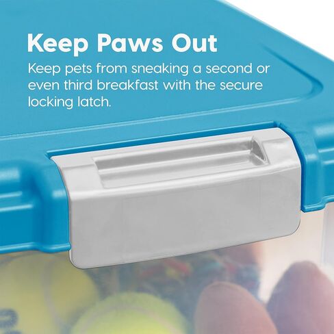 حاوية تخزين الغذاء من القزحية الأمريكية مع عجلات ، تصل إلى 30 رطلاً و 11 رطلاً ، مغرفة ثنائية الكأس ، حاوية تخزين للأغذية الرطبة ، قابلة للتكديس ، محمولة ، رمادية in Kuwait