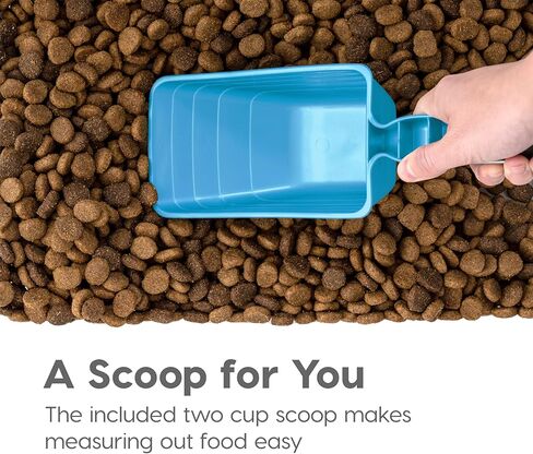 حاوية تخزين الغذاء من القزحية الأمريكية مع عجلات ، تصل إلى 30 رطلاً و 11 رطلاً ، مغرفة ثنائية الكأس ، حاوية تخزين للأغذية الرطبة ، قابلة للتكديس ، محمولة ، رمادية in Kuwait