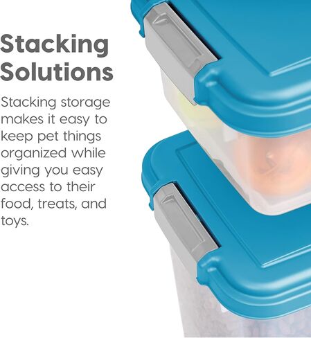 حاوية تخزين الغذاء من القزحية الأمريكية مع عجلات ، تصل إلى 30 رطلاً و 11 رطلاً ، مغرفة ثنائية الكأس ، حاوية تخزين للأغذية الرطبة ، قابلة للتكديس ، محمولة ، رمادية in Kuwait