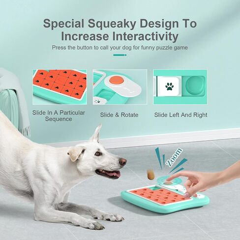Interactive Dog Treat Puzzle Toys for IQ Training & Mental Stimulating,Fun Slow Feeder,Large Medium Small Dogs Enrichment Toys with Squeak Design in Saudi Arabia