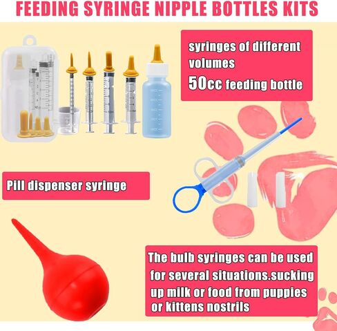kewen Puppy Kitten Whelping Supplies, Whelping kit for Puppies Birth,Kitten Supplies,Dog Supplies,Puppy kit,Kitten Bottle Feeding kit for New Born Puppy Supplies and Kitten (Whelping Kit) in Kuwait