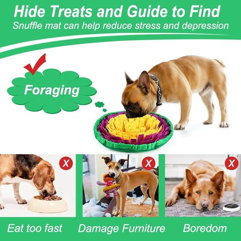 Vivifying Snuffle Mat for Dogs, Interactive Sniff Mat for Slow Eating and Keep Busy, Adjustable Dog Digging Toys Encourages Natural Foraging Skills and Mental Stimulation in Kuwait