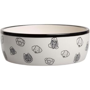 Pearhead Woof Ceramic Dog Bowl, Gifts for Pet Owners, Holds 3 Cups, Dog Gift, Medium Water and Food Dish, Microwave and Dishwasher Safe