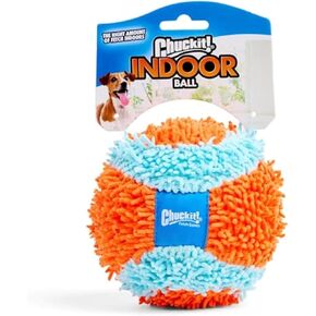 Chuckit! Indoor Fetch Ball Dog Toy for Dogs - Interactive Dog Toys for Boredom, 4.75 Inch, Orange and Blue