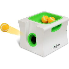 Small Interactive Ball Launcher with Rechargeable, Automatic Dog Ball Thrower for Mini Dog (Small Machine with 3 Balls)