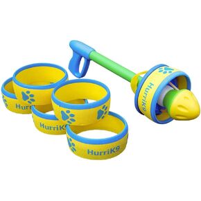 Flying Ring Launcher Dog Exerciser Starter Pack | Quickly Exercises Your Dog | Includes Launcher Starter Pack & 6 EVA Foam Rings
