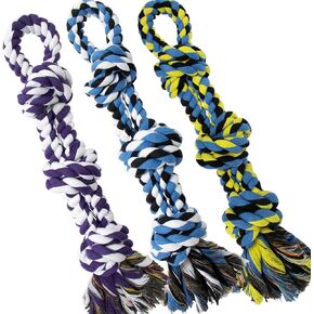 [3 Pack] Dog Rope Toys, Indestructible Dog Toys for Large and Medium Aggressive Chewers, Heavy Duty Dog Rope Toy for Large Breed, 100% Cotton Tug of War Dog Chew Toys for Boredom, Teeth Cleaning