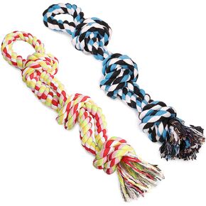 UPSKY Dog Rope Toys Dog Grinding Teeth 2 Nearly Indestructible Dog Toys, Rope Toy for Large Dogs, Dental Cleaning Chew Toys, Dog Tug Toy for Boredom, Dog Rope Toy for Aggressive Chewers (2 Packs)