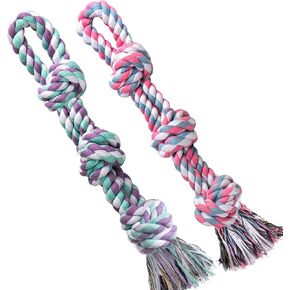 UPSKY Dog Rope Toys 2 Nearly Indestructible Dog Toys, Dog Toy for Medium to Large Breed, Dental Cleaning Chew Toys, Dog Tug Toy for Boredom, Dog Teething Toys, Dog Rope Toy for Aggressive Chewers