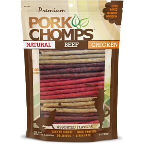 Pork Chomps Dog Chews, 5 in Munchy Sticks, Assorted Flavors, 50 Count in Saudi Arabia