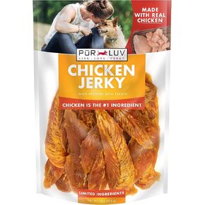 Dog Treats, Chicken Jerky for Dogs, Made with 100% Real Chicken Breast, 16 Ounces, Healthy, Easily Digestible, Long-Lasting, High Protein Dog Treat, Satisfies Dog's Urge to Chew (Pack of 1)