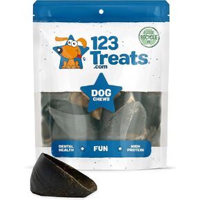 | Hooves for Dogs (25 Count) | 100% Natural Long-Lasting Beef Dog Treats Made from Beef Hoof | from Free Range, Grass Fed Cattle with NO Additives, Coloring or Chemicals.