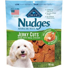 Blue Buffalo Nudges Jerky Bites Dog Treats, Made in the USA with Natural Ingredients, Bite-Sized Pieces, Chicken, 16-oz Bag