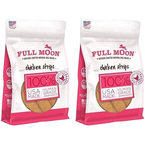 Full Moon Chicken Strips Healthy All Natural Dog Treats Human Grade Made in USA Grain Free, 1.5 Pound (Pack of 1)