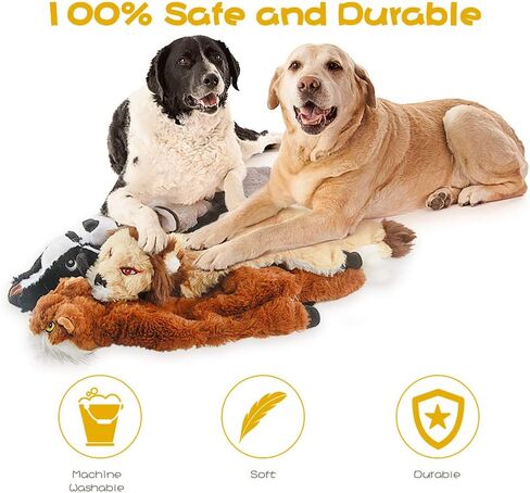Dog Squeaky Chew Toys No Stuffing Soft Plush for Small Medium Large Breed in Saudi Arabia