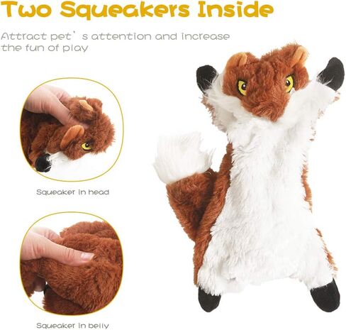 Dog Squeaky Chew Toys No Stuffing Soft Plush for Small Medium Large Breed in Saudi Arabia