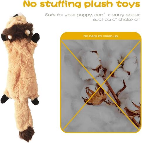 Dog Squeaky Chew Toys No Stuffing Soft Plush for Small Medium Large Breed in Saudi Arabia