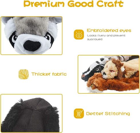 Dog Squeaky Chew Toys No Stuffing Soft Plush for Small Medium Large Breed in Saudi Arabia