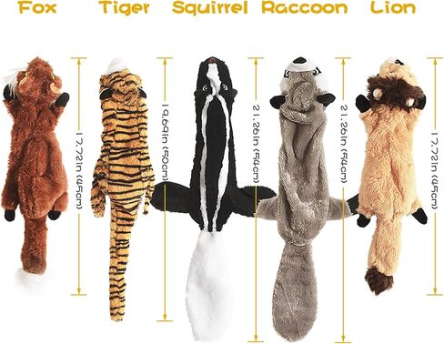 Dog Squeaky Chew Toys No Stuffing Soft Plush for Small Medium Large Breed in Saudi Arabia