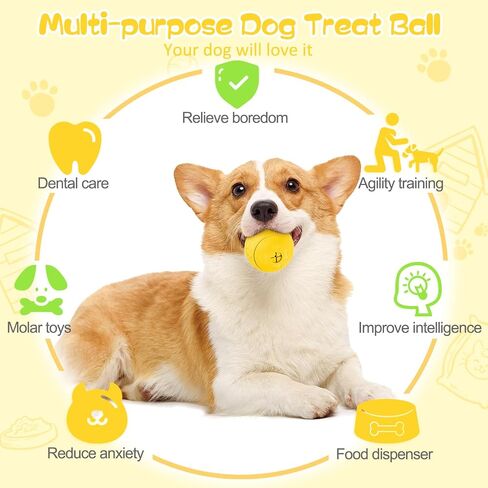 HIPPIH Dog Puzzle Toy 2 Pack, Interactive Dog Toys for Treat Dispensing, Durable Puppy Toys for Teething, Dog Treat Ball for Teeth/Slow Feeder/IQ Training/Playing, Blue-2.75‘’, Green-3.14‘’ in Kuwait
