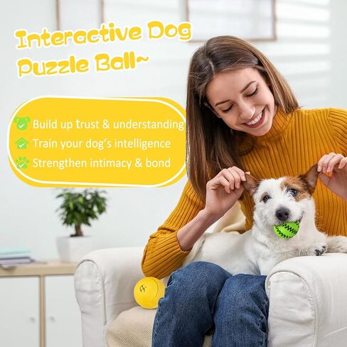HIPPIH Dog Puzzle Toy 2 Pack, Interactive Dog Toys for Treat Dispensing, Durable Puppy Toys for Teething, Dog Treat Ball for Teeth/Slow Feeder/IQ Training/Playing, Blue-2.75‘’, Green-3.14‘’ in Kuwait