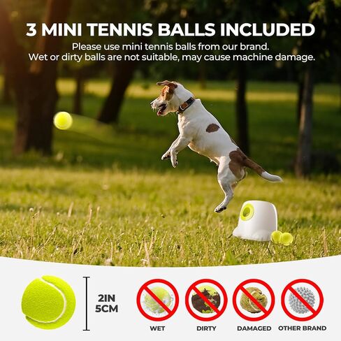 ALL FOR PAWS Automatic Dog Ball Launcher for Medium to Large Dogs, Interactive Dog Ball Thrower Mental Stimulation Dog Toys, Dog Tennis Ball Machine with Standard Tennis Balls, Rechargable & Reliable in Kuwait