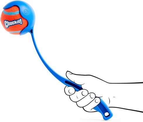 تشوكت! Dog Ball Launcher - Sport 12 "With Medium (2.5") ، Thrower Cog Fetch Ball ، للكلاب 20-60 جنيهًا ، مصنوعة في الولايات المتحدة الأمريكية in Kuwait