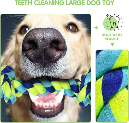 Dog Rope Toy for Large Dogs, Heavy Duty Dog Chew Toys for Aggressive Chewers, Indestructible Dog Toys for Large Dogs, Durable Cotton Tug of War Dog Rope Toys for Medium to Large Breed Teeth Cleaning in Kuwait