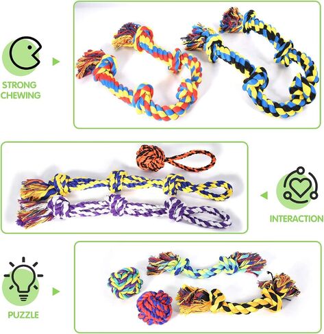 Dog Rope Toy for Large Dogs, Heavy Duty Dog Chew Toys for Aggressive Chewers, Indestructible Dog Toys for Large Dogs, Durable Cotton Tug of War Dog Rope Toys for Medium to Large Breed Teeth Cleaning in Kuwait