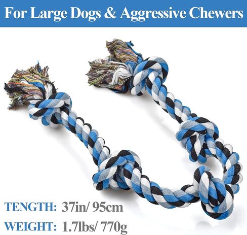 Dog Toys for Aggressive Chewers Tough Rope Chew Toys for Large and Medium Dog 3 Feet 5 Knots Indestructible Cotton Rope for Large Breed Dog Tug of War Dog Toy Teeth Cleaning in Saudi Arabia