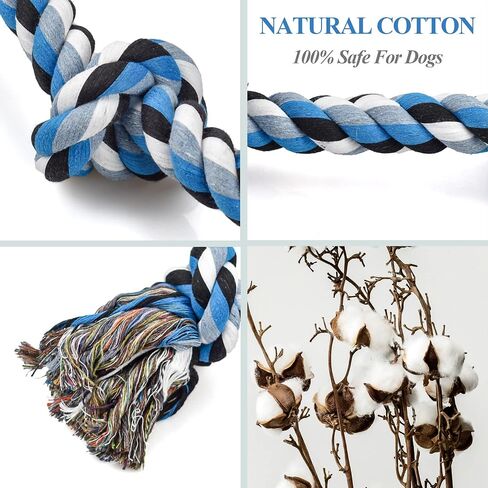 Dog Toys for Aggressive Chewers Tough Rope Chew Toys for Large and Medium Dog 3 Feet 5 Knots Indestructible Cotton Rope for Large Breed Dog Tug of War Dog Toy Teeth Cleaning in Saudi Arabia