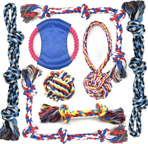 Dog Toys for Aggressive Chewers Tough Rope Chew Toys for Large and Medium Dog 3 Feet 5 Knots Indestructible Cotton Rope for Large Breed Dog Tug of War Dog Toy Teeth Cleaning in Saudi Arabia