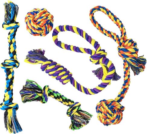 Dog Rope Toy for Large Dogs, Heavy Duty Dog Chew Toys for Aggressive Chewers, Indestructible Dog Toys for Large Dogs, Durable Cotton Tug of War Dog Rope Toys for Medium to Large Breed Teeth Cleaning in Kuwait