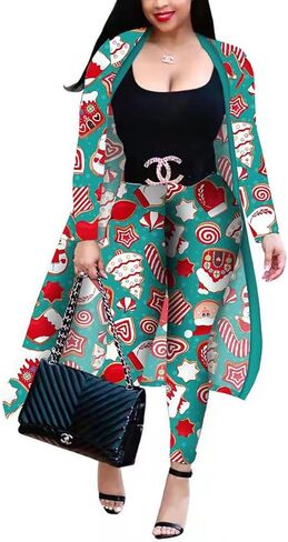 مجموعة أزياء XFT النسائية الكاجوال المكونة من قطعتين بأكمام طويلة وسروال طويل يغطي السراويل الطويلة للهالوين على شكل يقطين in Kuwait