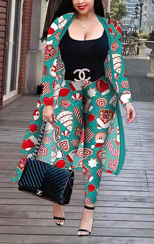 مجموعة أزياء XFT النسائية الكاجوال المكونة من قطعتين بأكمام طويلة وسروال طويل يغطي السراويل الطويلة للهالوين على شكل يقطين in Kuwait