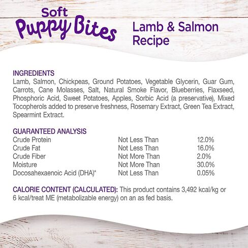 Wellness Soft Puppy Bites Dog Training Treats, Natural, Grain Free, Lamb and Salmon Recipe, 8 oz Bag in Kuwait
