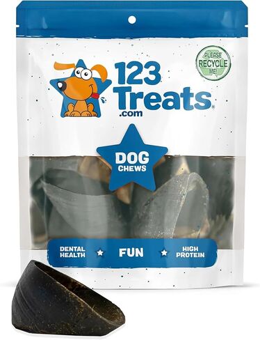 | Hooves for Dogs (25 Count) | 100% Natural Long-Lasting Beef Dog Treats Made from Beef Hoof | from Free Range, Grass Fed Cattle with NO Additives, Coloring or Chemicals. in Saudi Arabia