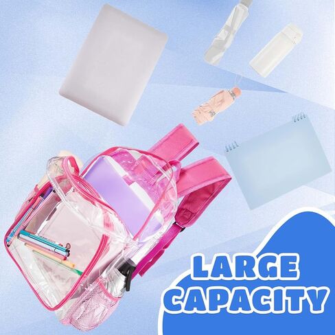 Amylove 6 Pcs Clear Backpack bulk for Stadium Events Heavy Duty PVC Transparent Bookbag for College Workplace Security (17 Inches,Pure Black) in Saudi Arabia