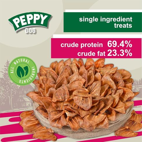 All Natural Pig Ear Slices Dog Treats (7oz) | Protein-Packed | No Preservatives | Promotes Dental Health | Hypoallergenic | Reduces Plaque and Tartar | Perfect Chewiness (7 oz (Pack of 1)) in Kuwait