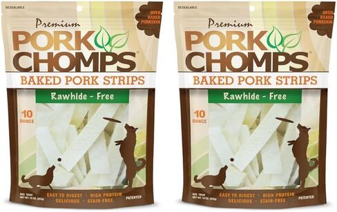 Pork Chomps Baked Pork Skin Dog Chews, 3-inch Chips, 12oz Bag in Saudi Arabia
