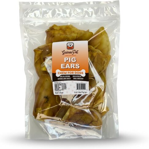 Gaines Pet Pig Ears for Dogs - Thick Cut, All-Natural Whole Ears - No Additives Or Hormones, Safe Rawhide Alternative, Dental Health, Easy to Digest, Great for Small to Large Dogs, 40 Count in Saudi Arabia