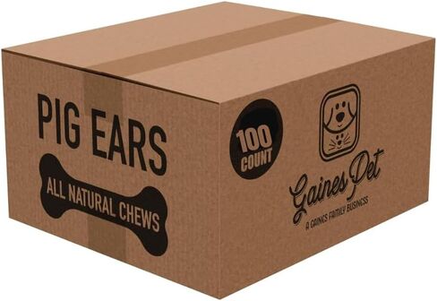 Gaines Pet Pig Ears for Dogs - Thick Cut, All-Natural Whole Ears - No Additives Or Hormones, Safe Rawhide Alternative, Dental Health, Easy to Digest, Great for Small to Large Dogs, 40 Count in Saudi Arabia
