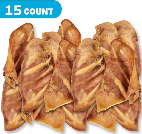 آذان الخنازير الكاملة للكلاب كبيرة - 30 حزمة مضيئة الكلاب طويلة الأمد - الكلب يعامل مكون واحد لذيذ كل نكهة طبيعية - يسهل هضم الكلاب للكلاب الكبيرة - رائعة للأسنان واللثة in Kuwait