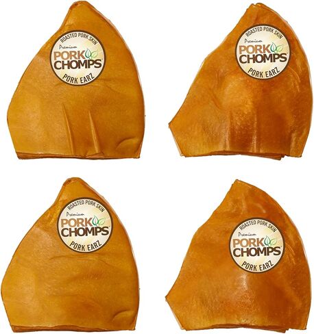 Pork Chomps Roasted Pork Skin Dog Chews, 5-inch Ear Shapes, 10 Count in Saudi Arabia